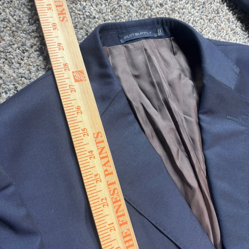SuitSupply Super 110s Zignone Men's 24 Wool Blazer Napoli Navy Blue P5229MI
